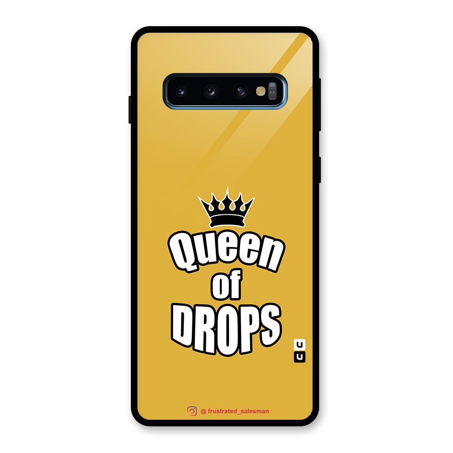 Queen of Drops Mustard Yellow Glass Back Case for Galaxy S10