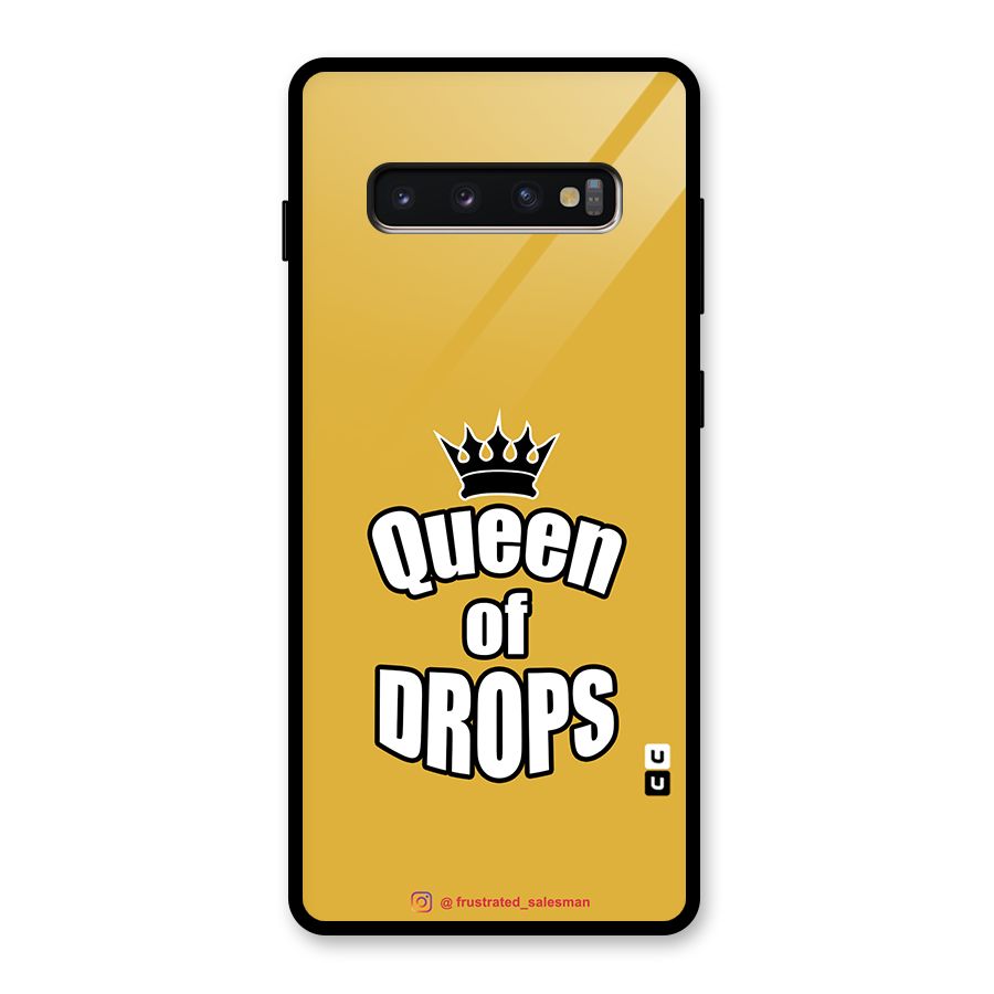 Queen of Drops Mustard Yellow Glass Back Case for Galaxy S10 Plus