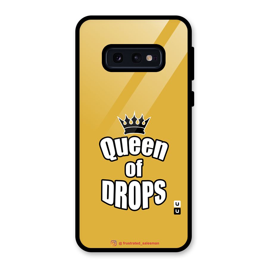 Queen of Drops Mustard Yellow Glass Back Case for Galaxy S10e