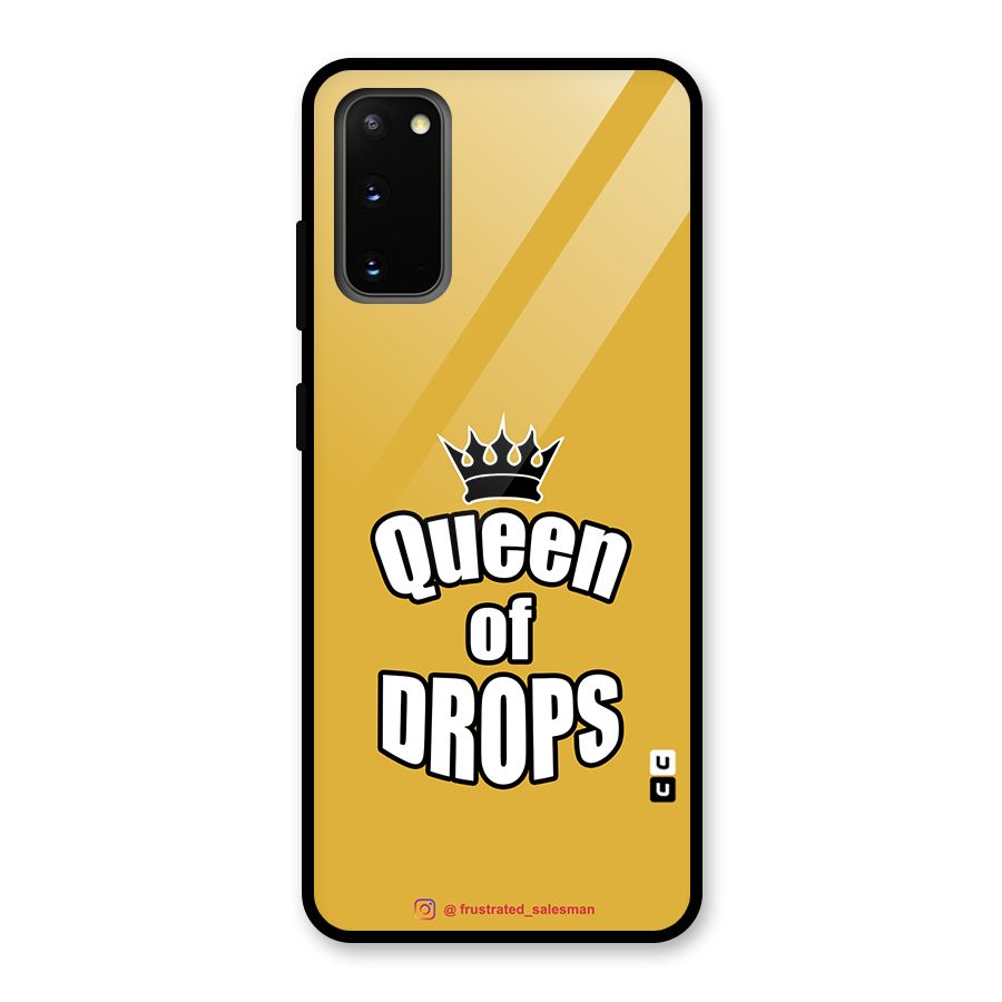 Queen of Drops Mustard Yellow Glass Back Case for Galaxy S20