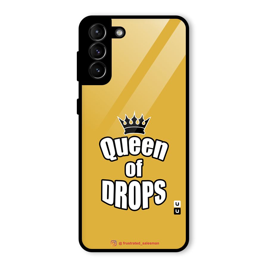 Queen of Drops Mustard Yellow Glass Back Case for Galaxy S21 Plus