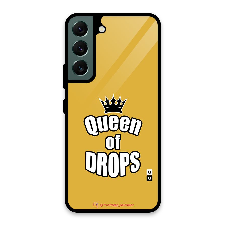 Queen of Drops Mustard Yellow Glass Back Case for Galaxy S22 5G