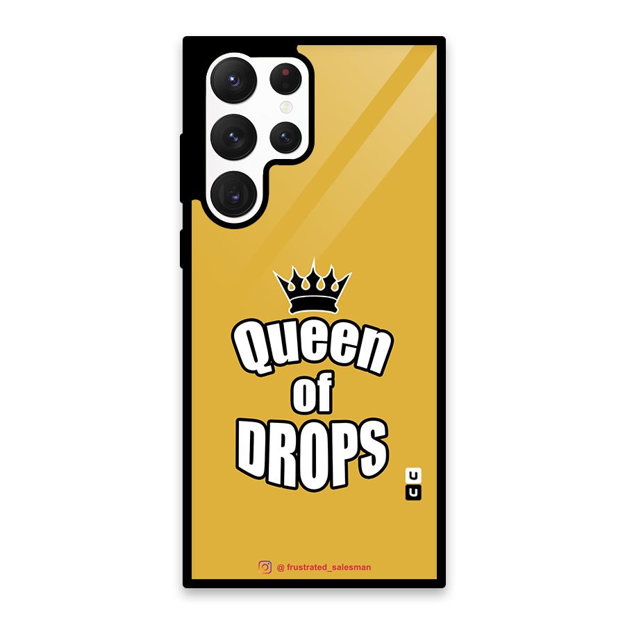 Queen of Drops Mustard Yellow Glass Back Case for Galaxy S22 Ultra 5G