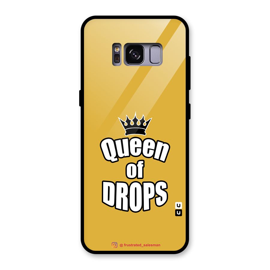 Queen of Drops Mustard Yellow Glass Back Case for Galaxy S8