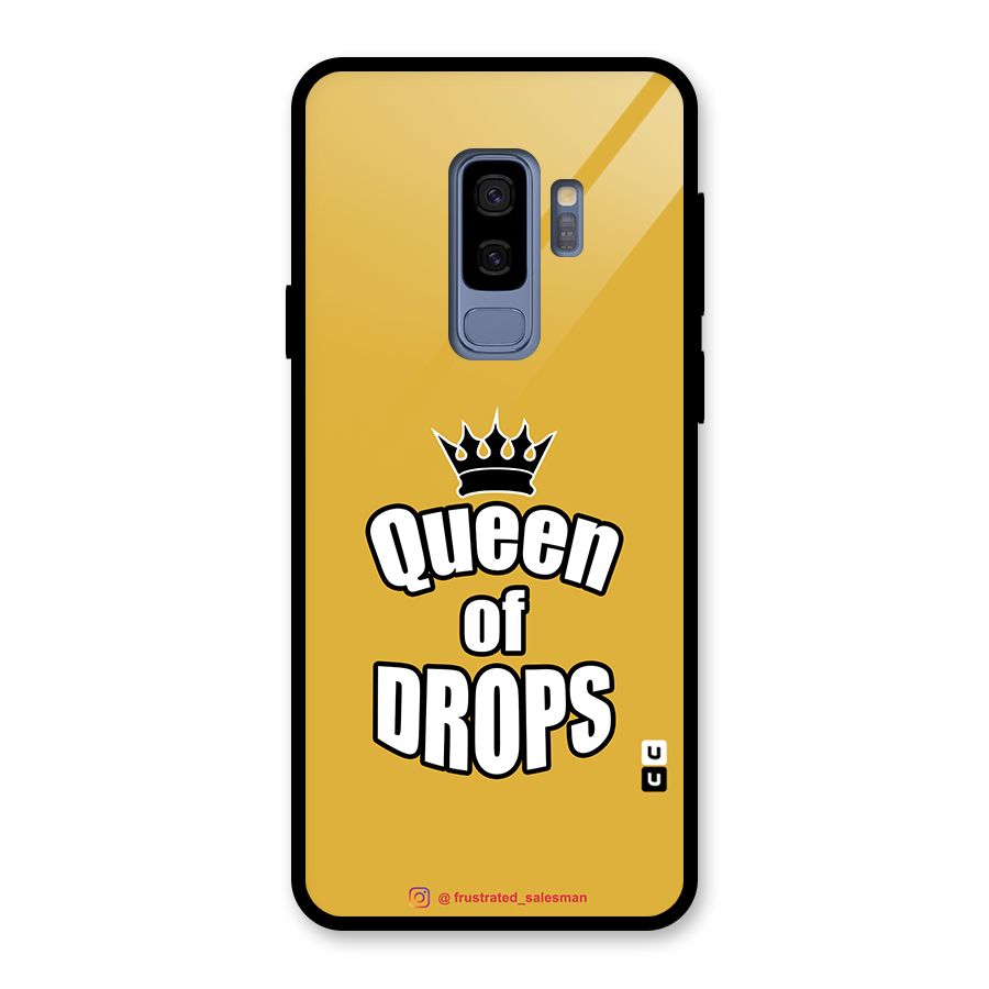 Queen of Drops Mustard Yellow Glass Back Case for Galaxy S9 Plus