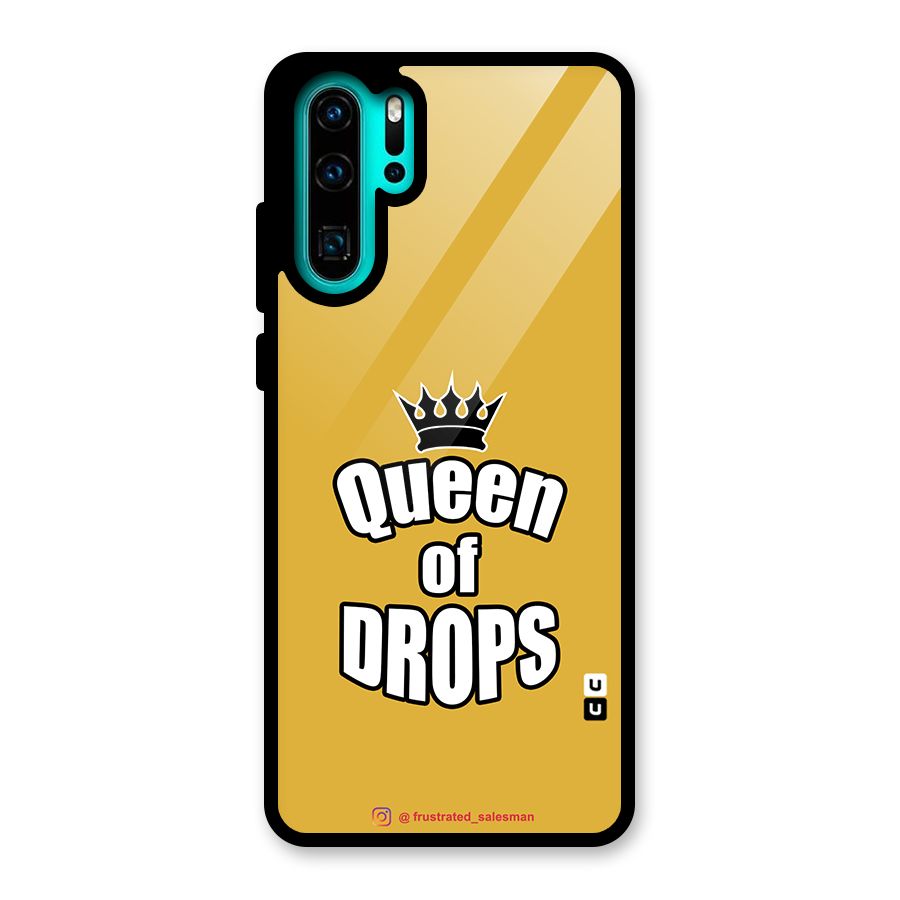 Queen of Drops Mustard Yellow Glass Back Case for Huawei P30 Pro
