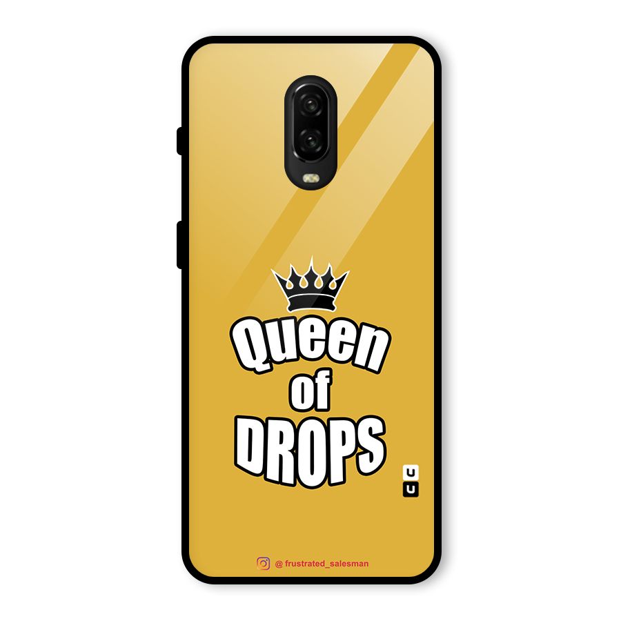 Queen of Drops Mustard Yellow Glass Back Case for OnePlus 6T
