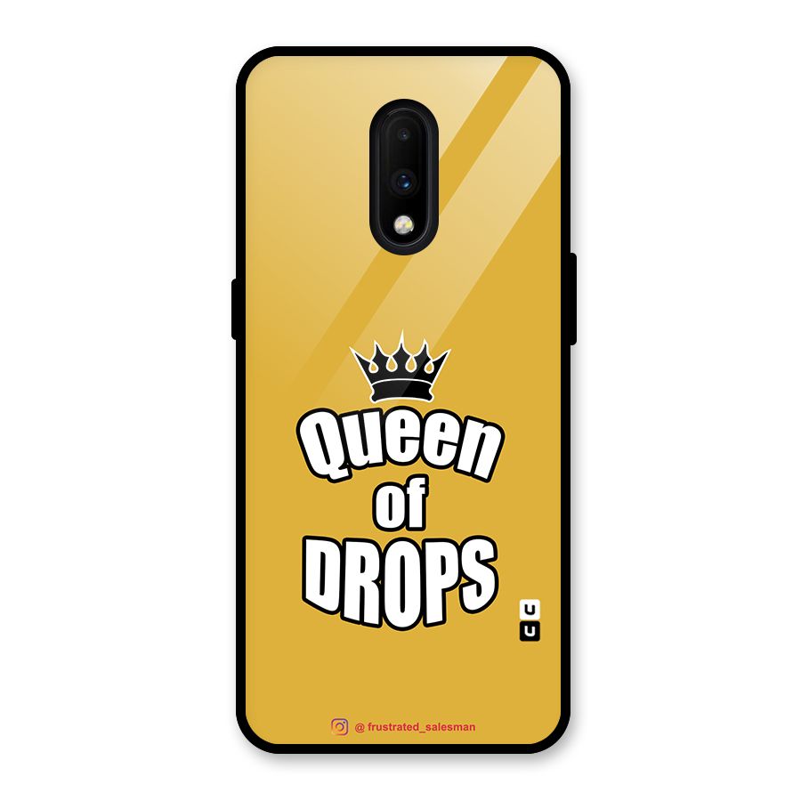 Queen of Drops Mustard Yellow Glass Back Case for OnePlus 7