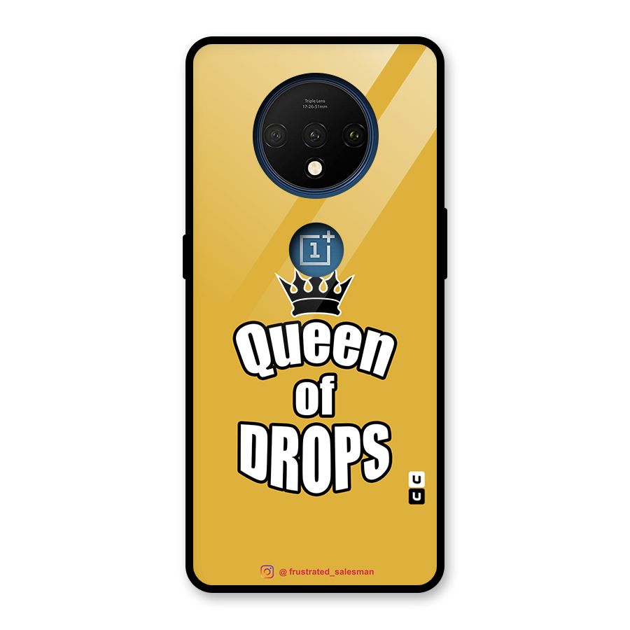 Queen of Drops Mustard Yellow Glass Back Case for OnePlus 7T