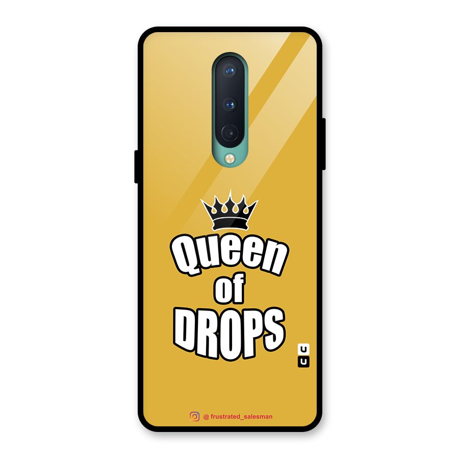 Queen of Drops Mustard Yellow Glass Back Case for OnePlus 8