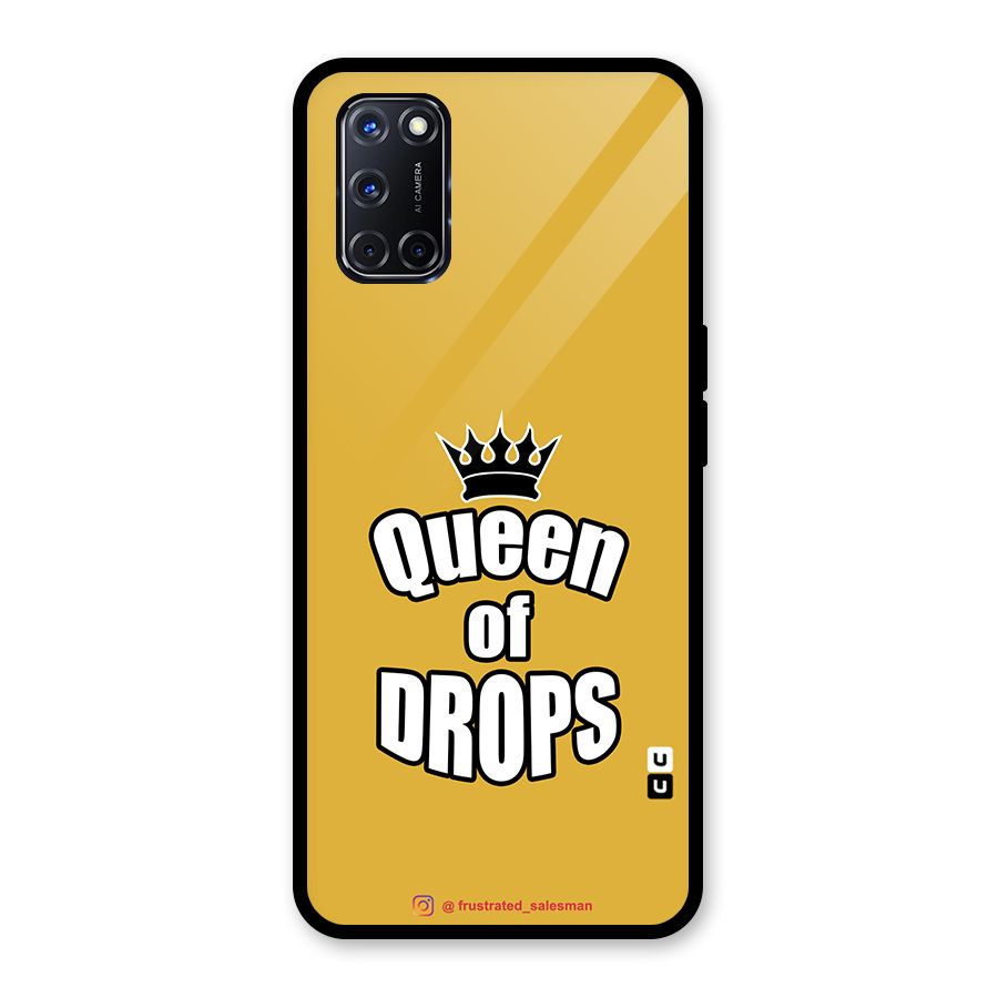 Queen of Drops Mustard Yellow Glass Back Case for Oppo A52