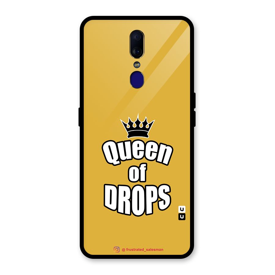 Queen of Drops Mustard Yellow Glass Back Case for Oppo F11
