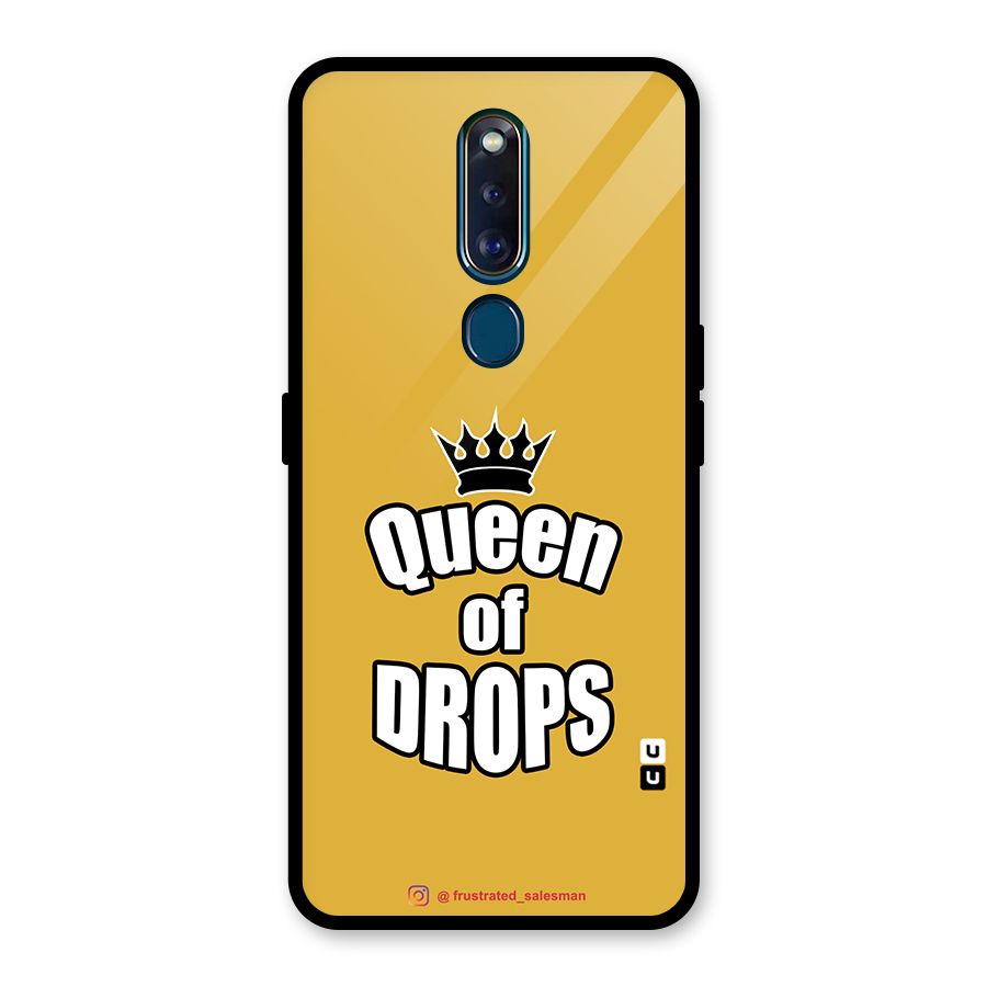 Queen of Drops Mustard Yellow Glass Back Case for Oppo F11 Pro