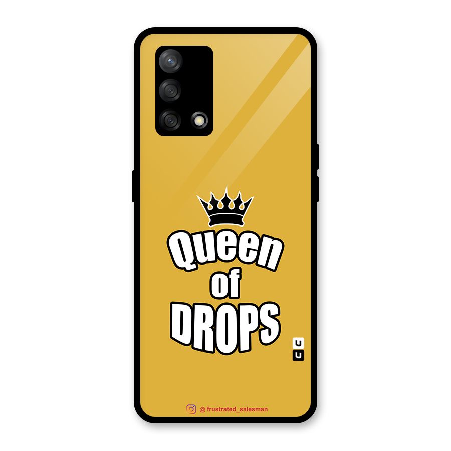 Queen of Drops Mustard Yellow Glass Back Case for Oppo F19