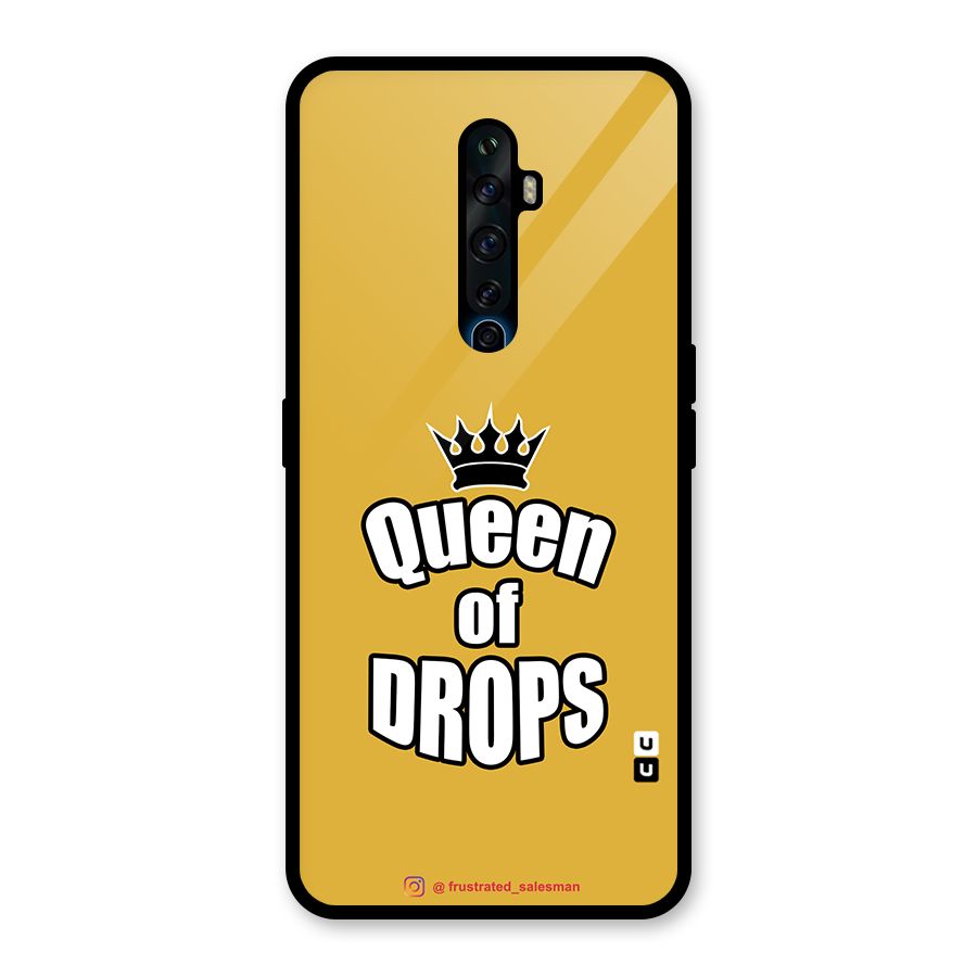Queen of Drops Mustard Yellow Glass Back Case for Oppo Reno2 Z