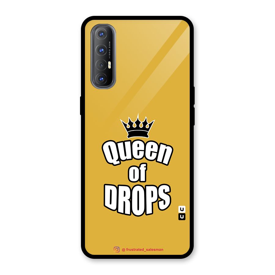 Queen of Drops Mustard Yellow Glass Back Case for Oppo Reno3 Pro