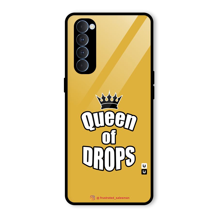 Queen of Drops Mustard Yellow Glass Back Case for Oppo Reno4 Pro