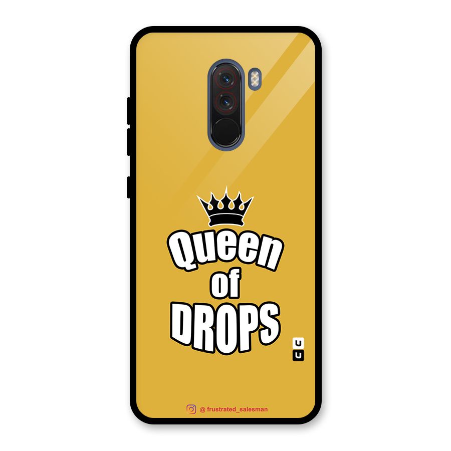 Queen of Drops Mustard Yellow Glass Back Case for Poco F1