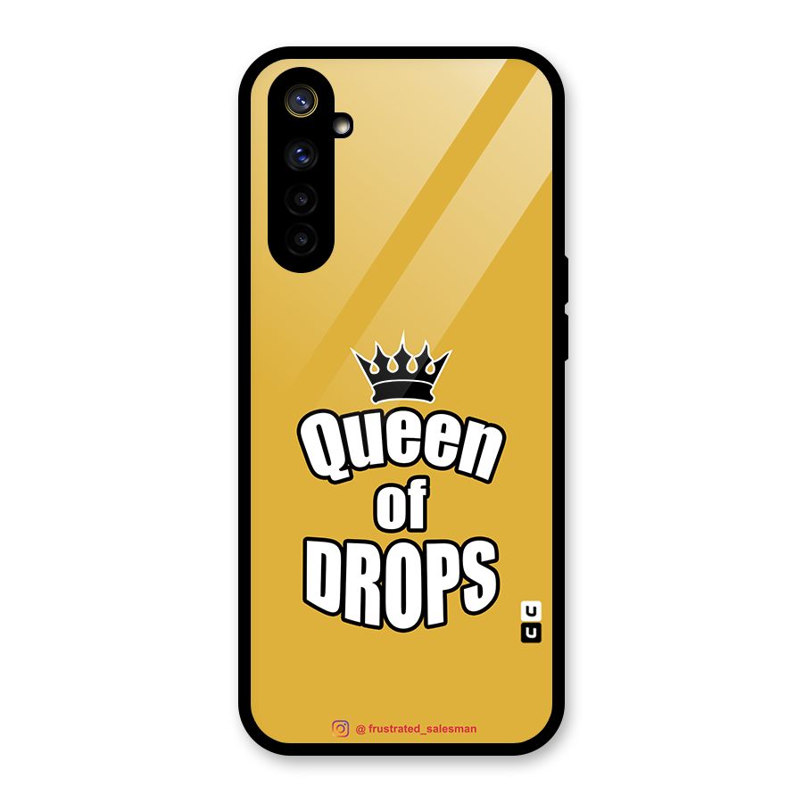 Queen of Drops Mustard Yellow Glass Back Case for Realme 6i