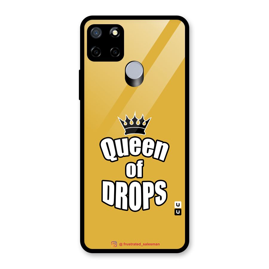 Queen of Drops Mustard Yellow Glass Back Case for Realme C15