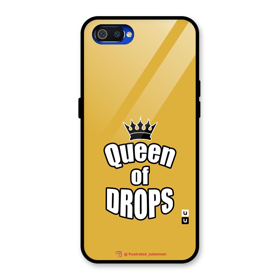 Queen of Drops Mustard Yellow Glass Back Case for Realme C2