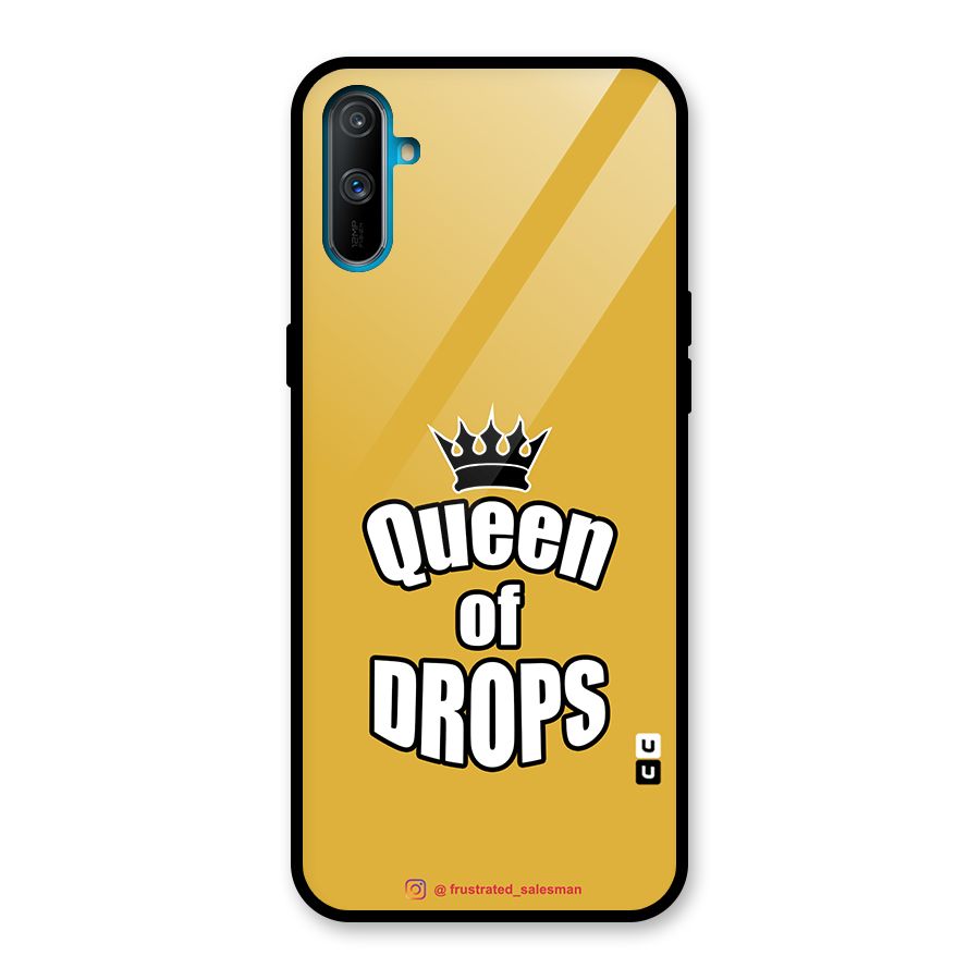 Queen of Drops Mustard Yellow Glass Back Case for Realme C3