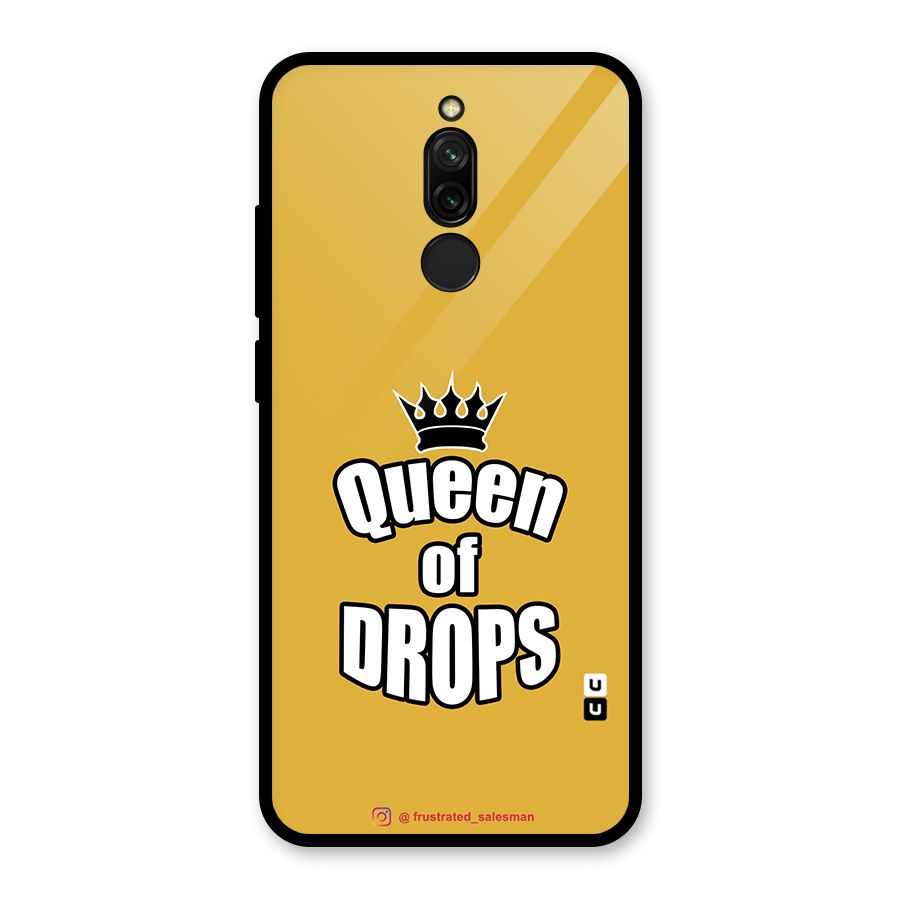 Queen of Drops Mustard Yellow Glass Back Case for Redmi 8