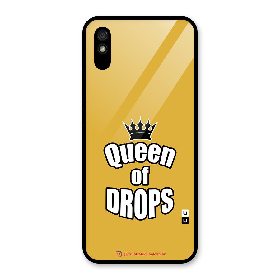 Queen of Drops Mustard Yellow Glass Back Case for Redmi 9i