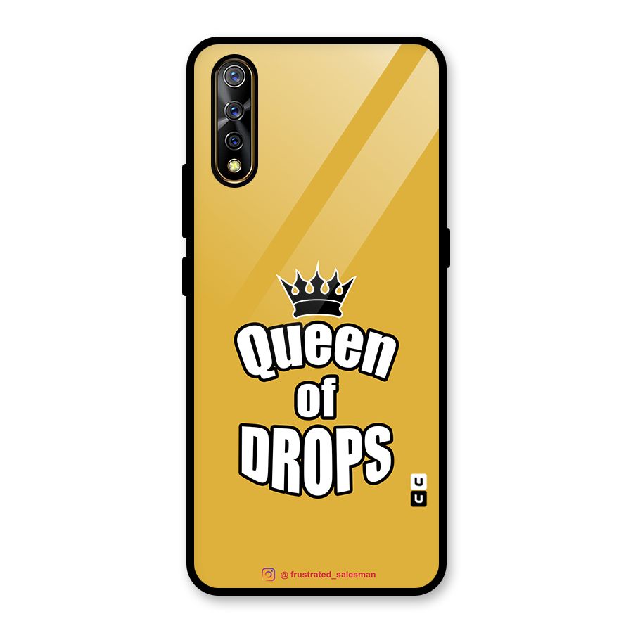 Queen of Drops Mustard Yellow Glass Back Case for Vivo S1
