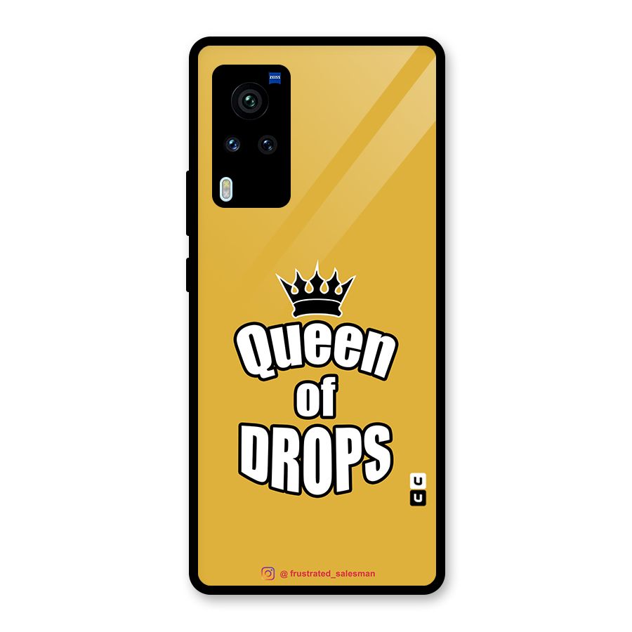 Queen of Drops Mustard Yellow Glass Back Case for Vivo X60 Pro
