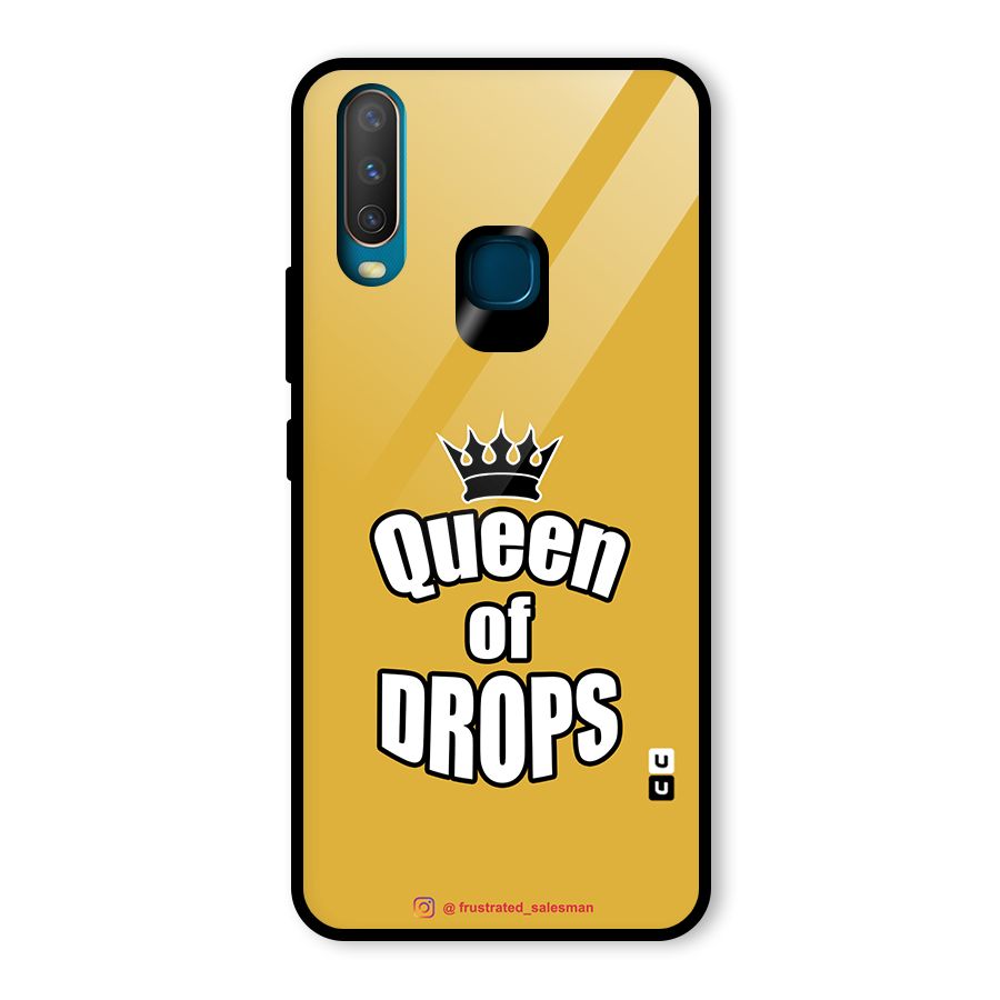 Queen of Drops Mustard Yellow Glass Back Case for Vivo Y15
