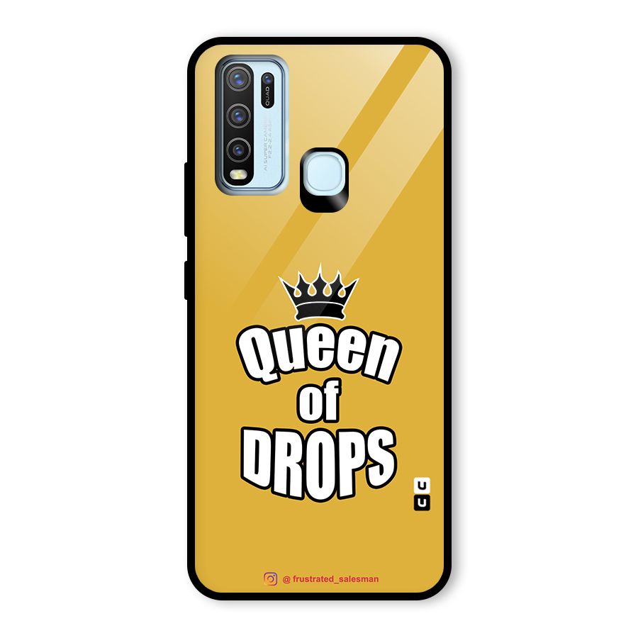 Queen of Drops Mustard Yellow Glass Back Case for Vivo Y50