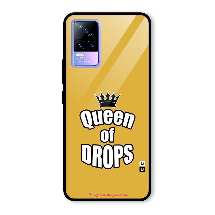 Queen of Drops Mustard Yellow Glass Back Case for Vivo Y73