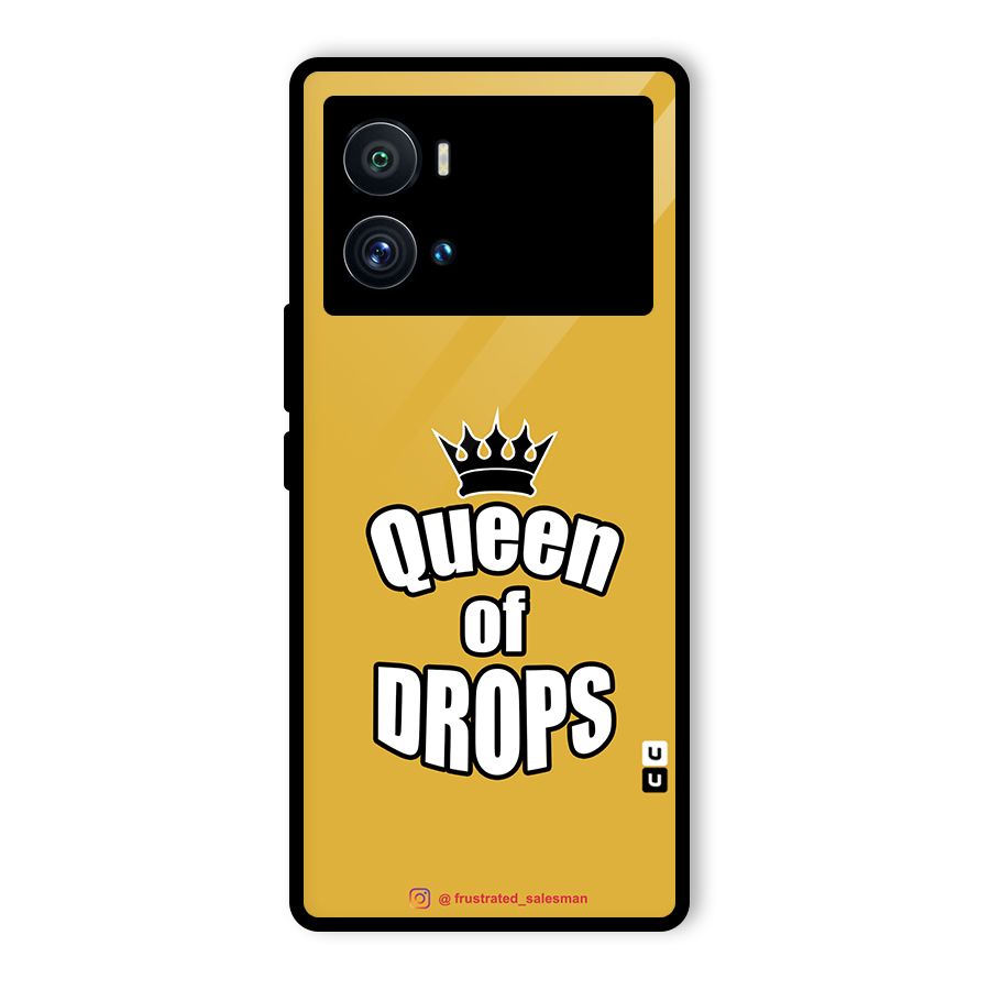 Queen of Drops Mustard Yellow Glass Back Case for Vivo iQOO 9 Pro