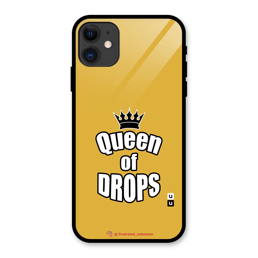 Queen of Drops Mustard Yellow Glass Back Case for iPhone 11