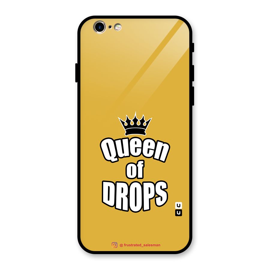 Queen of Drops Mustard Yellow Glass Back Case for iPhone 6 6S