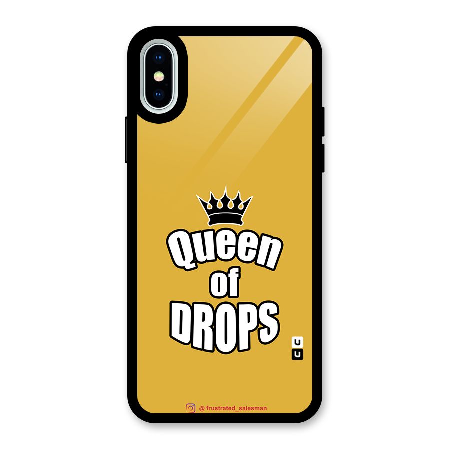 Queen of Drops Mustard Yellow Glass Back Case for iPhone X