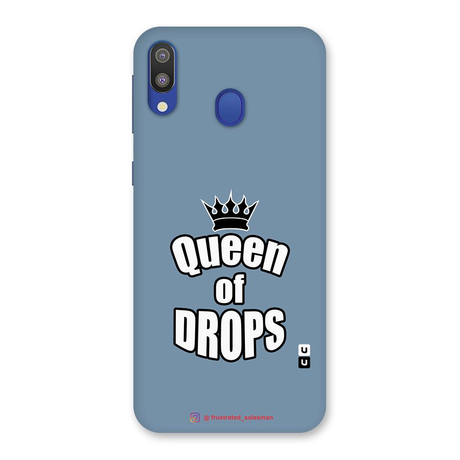 Queen of Drops SteelBlue Glass Back Case for Galaxy M20