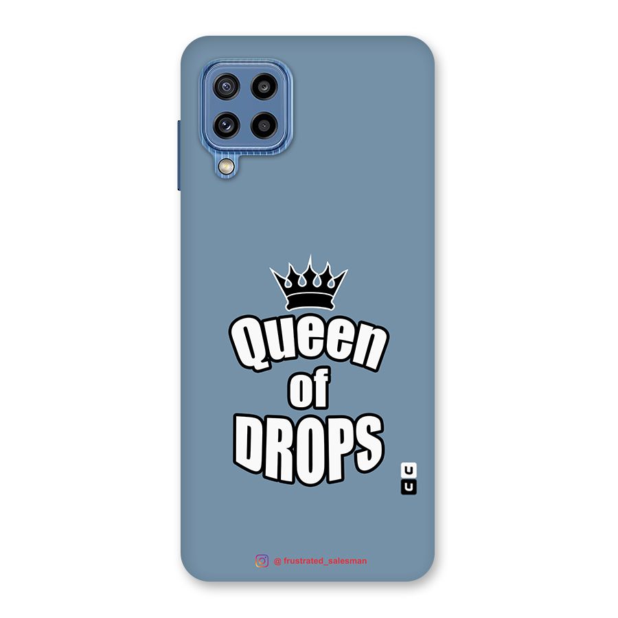 Queen of Drops SteelBlue Glass Back Case for Galaxy M32