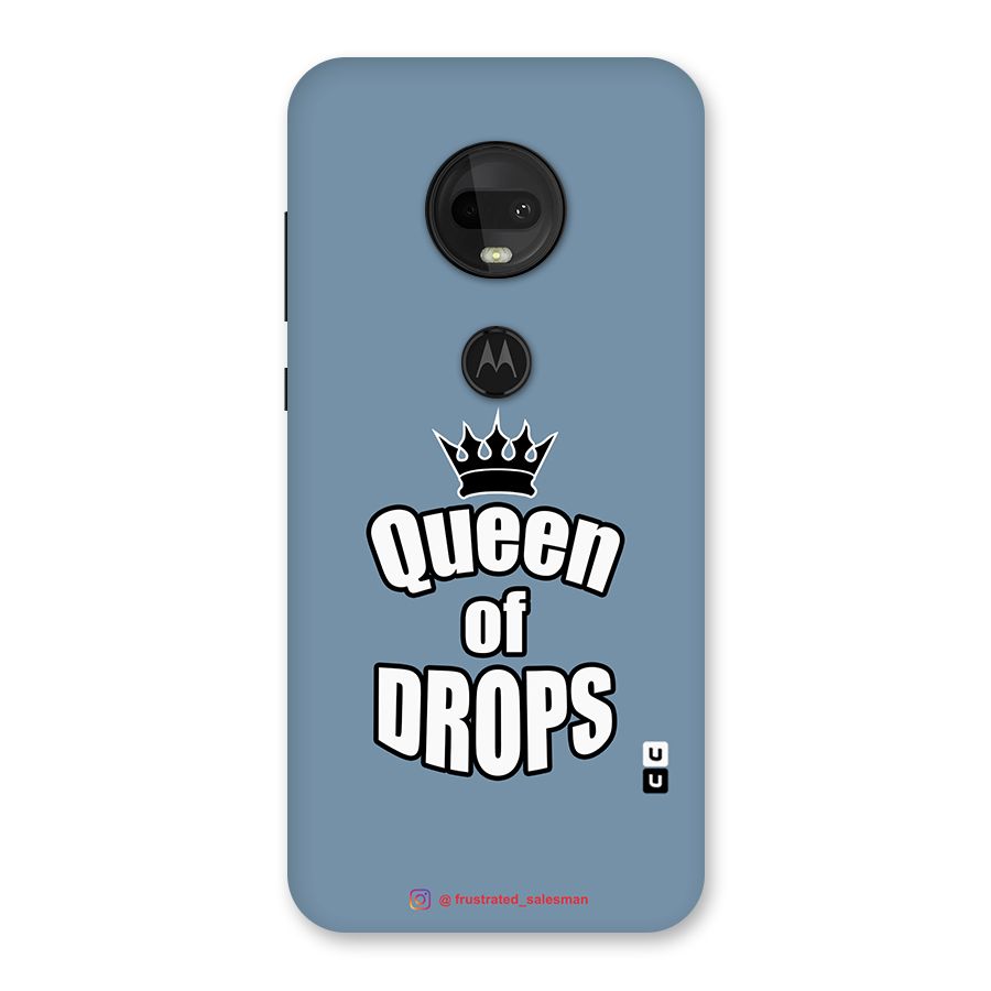 Queen of Drops SteelBlue Back Case for Moto G7