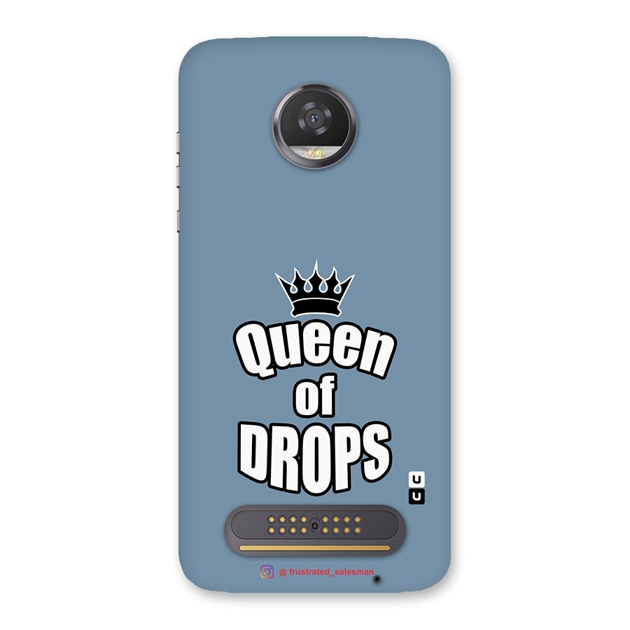 Queen of Drops SteelBlue Back Case for Moto Z2 Play