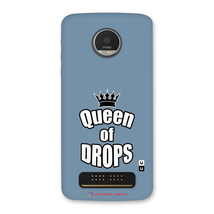 Queen of Drops SteelBlue Back Case for Moto Z Play