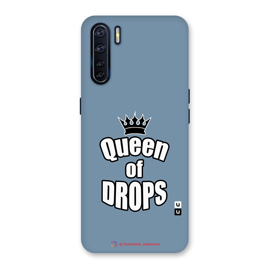Queen of Drops SteelBlue Glass Back Case for Oppo F15