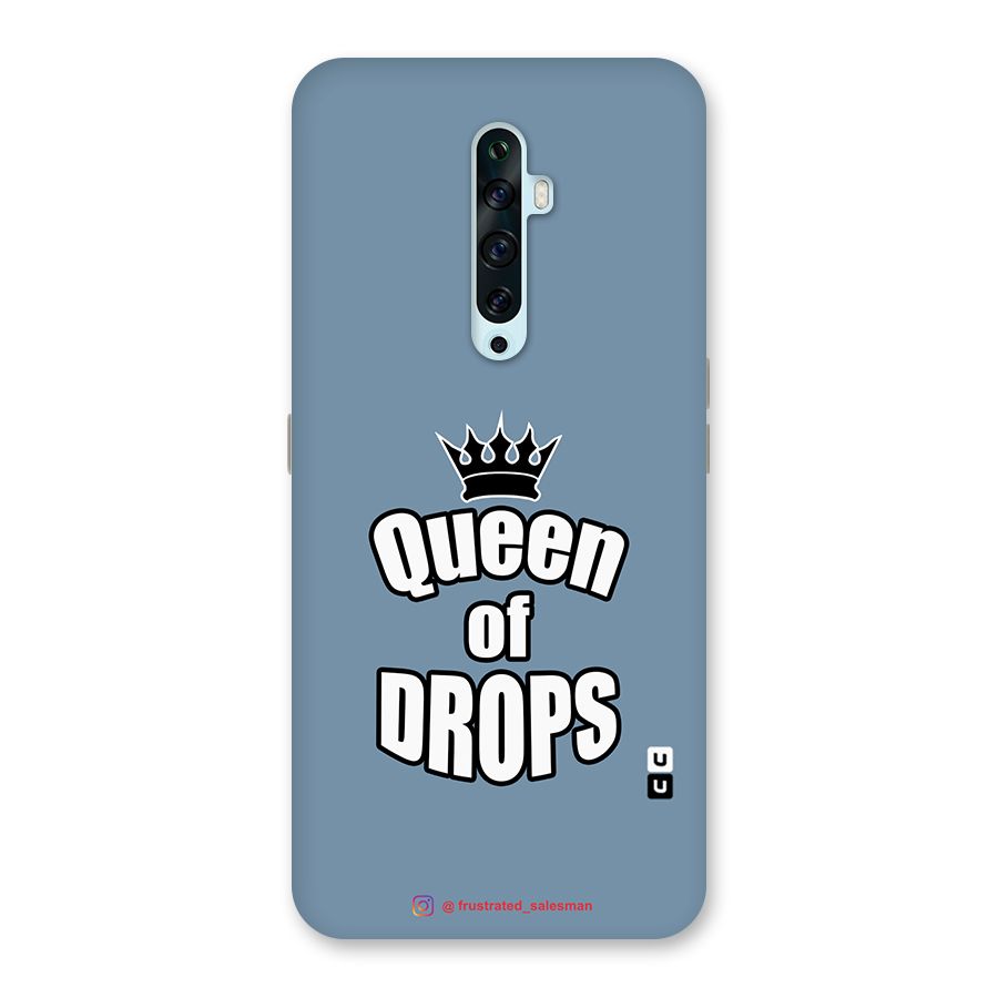 Queen of Drops SteelBlue Glass Back Case for Oppo Reno2 F