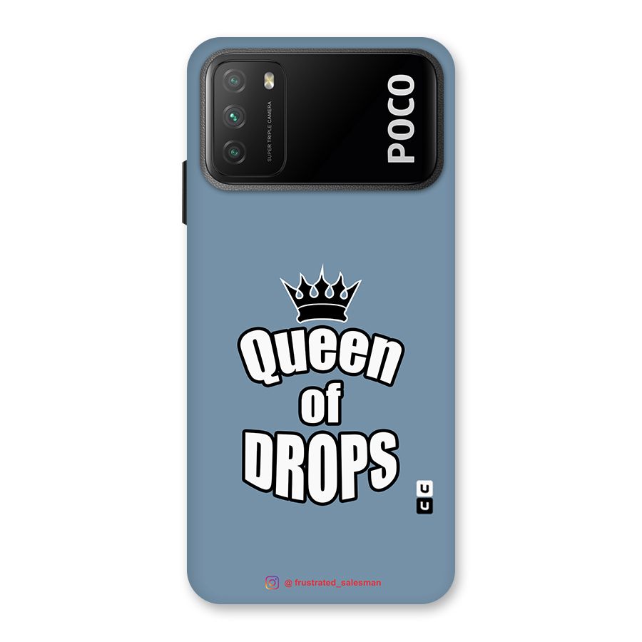 Queen of Drops SteelBlue Back Case for Poco M3