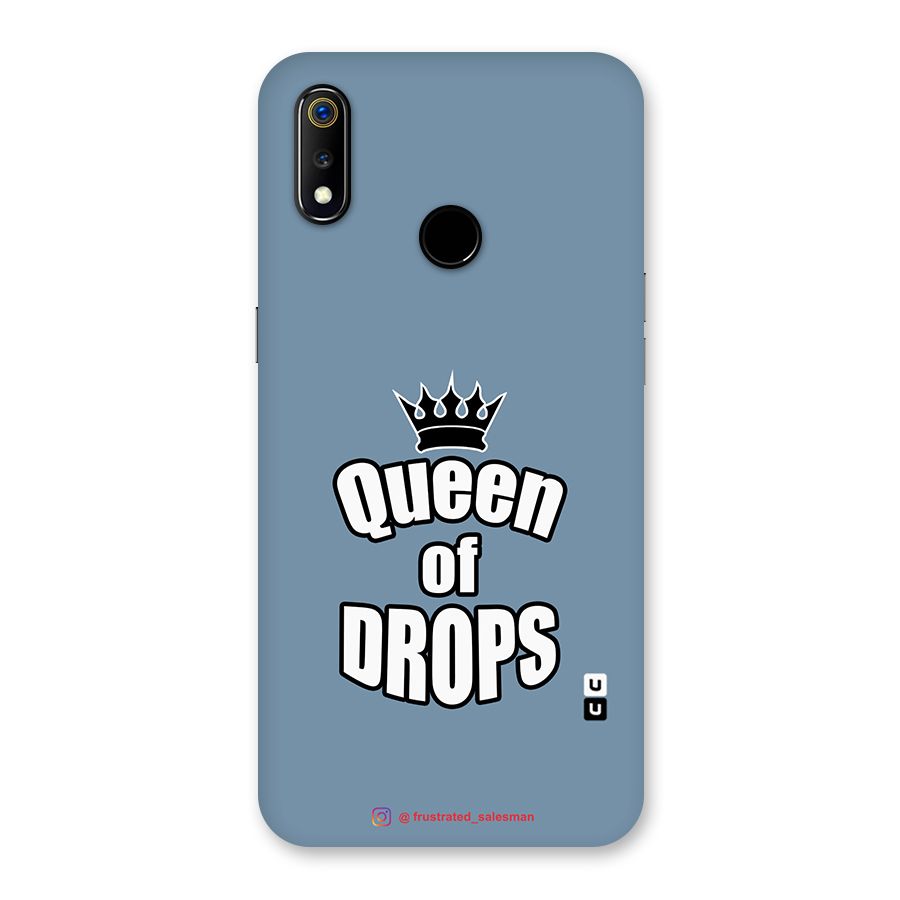 Queen of Drops SteelBlue Back Case for Realme 3