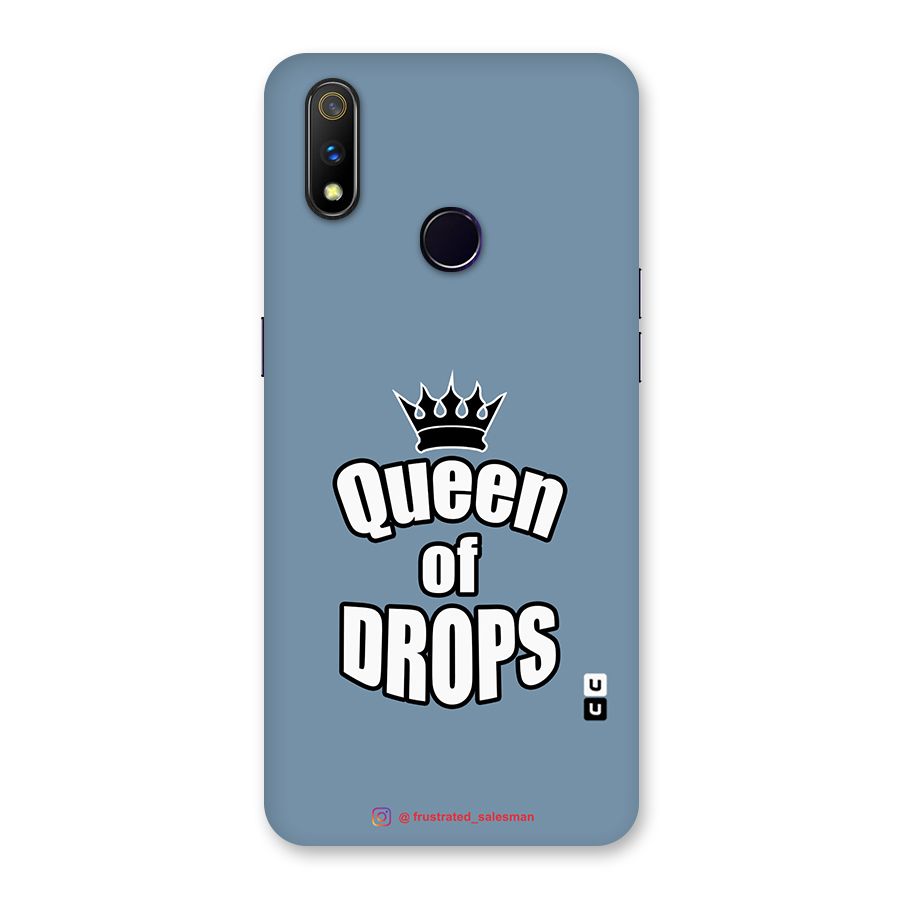 Queen of Drops SteelBlue Back Case for Realme 3 Pro
