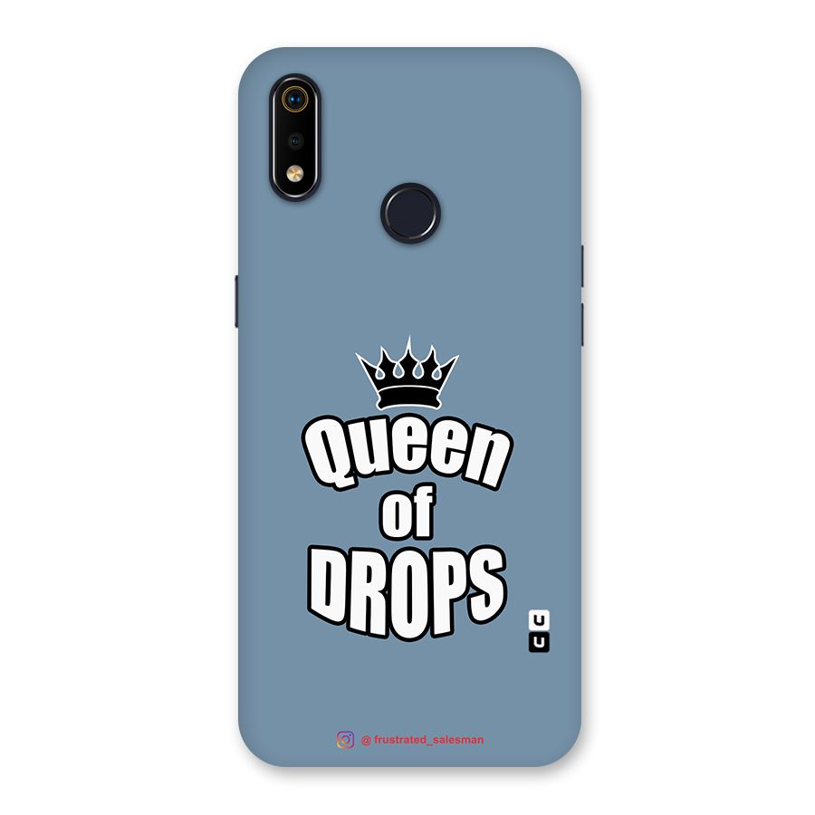 Queen of Drops SteelBlue Back Case for Realme 3i