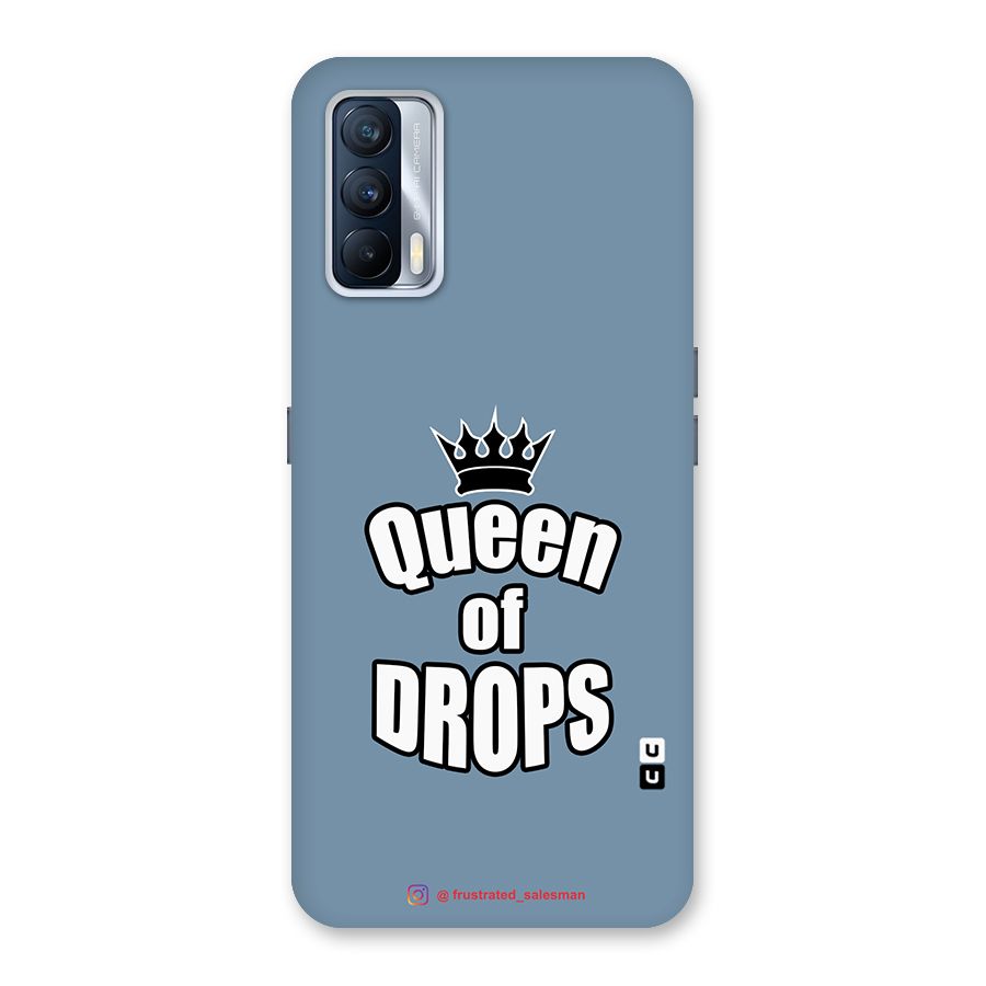 Queen of Drops SteelBlue Glass Back Case for Realme X7