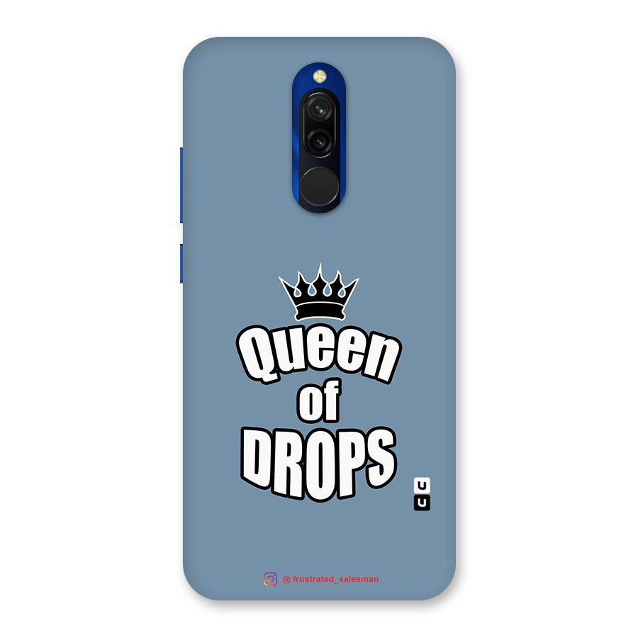 Queen of Drops SteelBlue Glass Back Case for Redmi 8